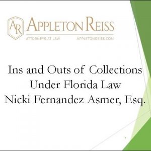 Ins & Outs of Collections Under Florida Law Webinar