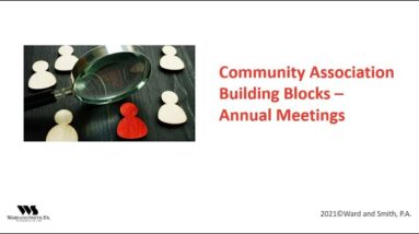 Community Association Building Blocks - Annual Meetings